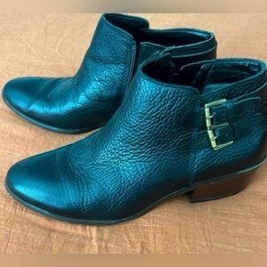 Sam Edelman women’s size 7 pedal black pebbled leather zip up ankle boots